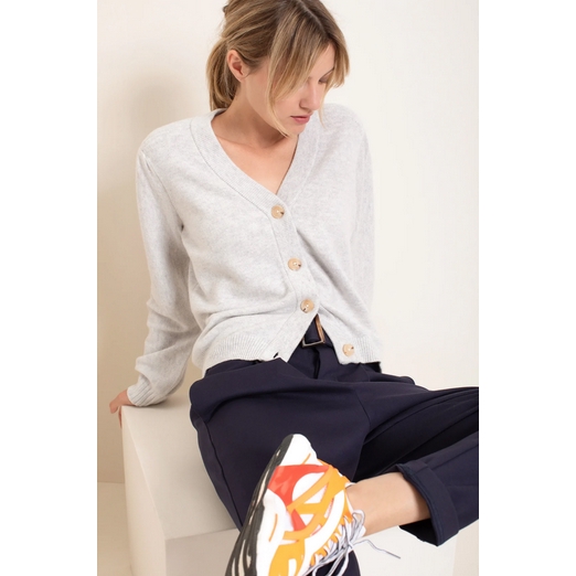 Overview image: Kaylee Cardigan Light Grey