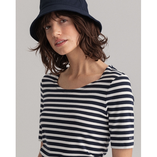 Overview image: Striped rib t-shirt - Gant