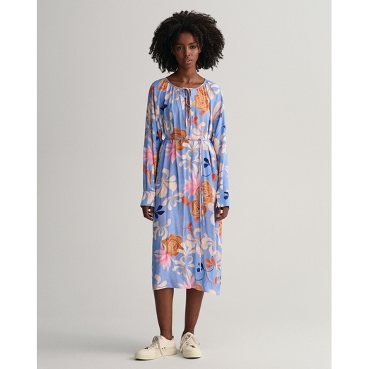 Overview second image: Floral print v-neck dress