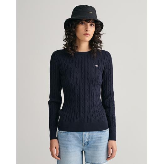 Overview image: Stretch cotton cable c-neck