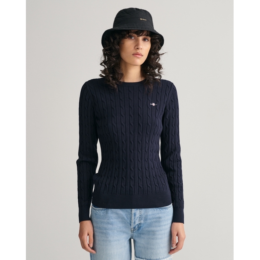 Overview image: Stretch cotton cable c-neck